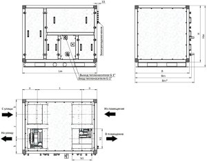 Приточно-вытяжная установка с роторным рекуператором RWN-RR-1300(50c)-ЕС-НЕ2,9-Vertical(N)